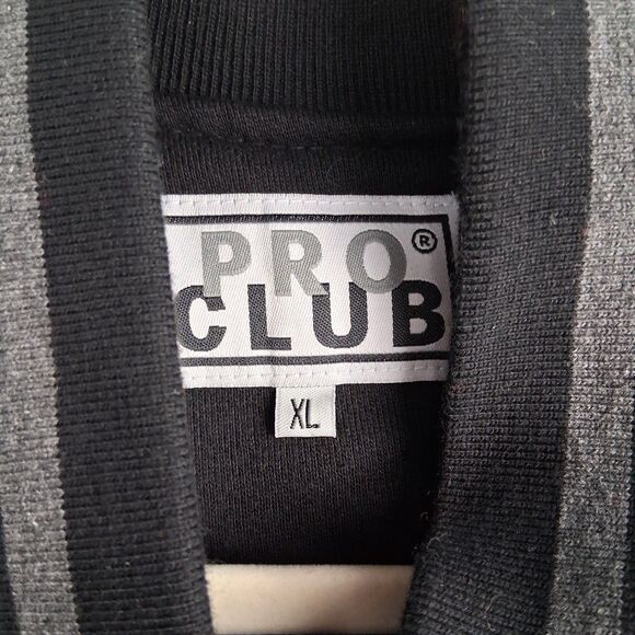 Pro Club Men's Varsity Fleece Baseball Jacket X-Large, Black/Charcoal - Picture 9 of 9